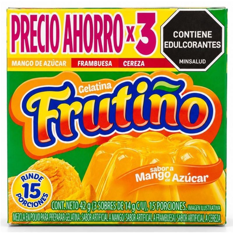 Gelatina Frutiño 120Gr Mango de Azúcar X3 Unidades Surtida