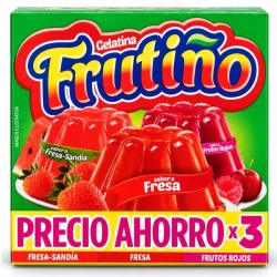 Gelatina Frutiño 120Gr Fresa X3 Unidades Surtida