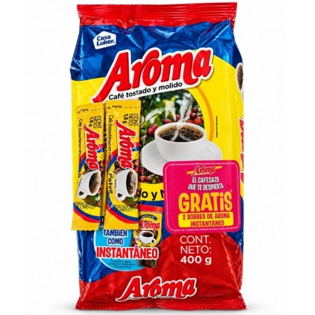 Café Aroma X400Gr + 2 Sobres de Café Aroma Instantáneo Gratis