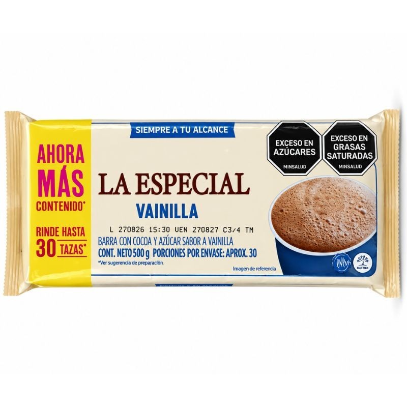 Chocolate La especial Tradicional Barra con Cocoa Vainilla X500Gr