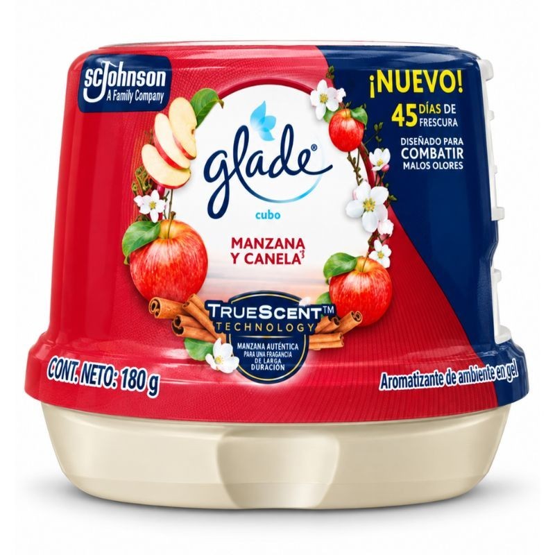 Ambientador Glade en Cubo 180Gr Manzana y Canela