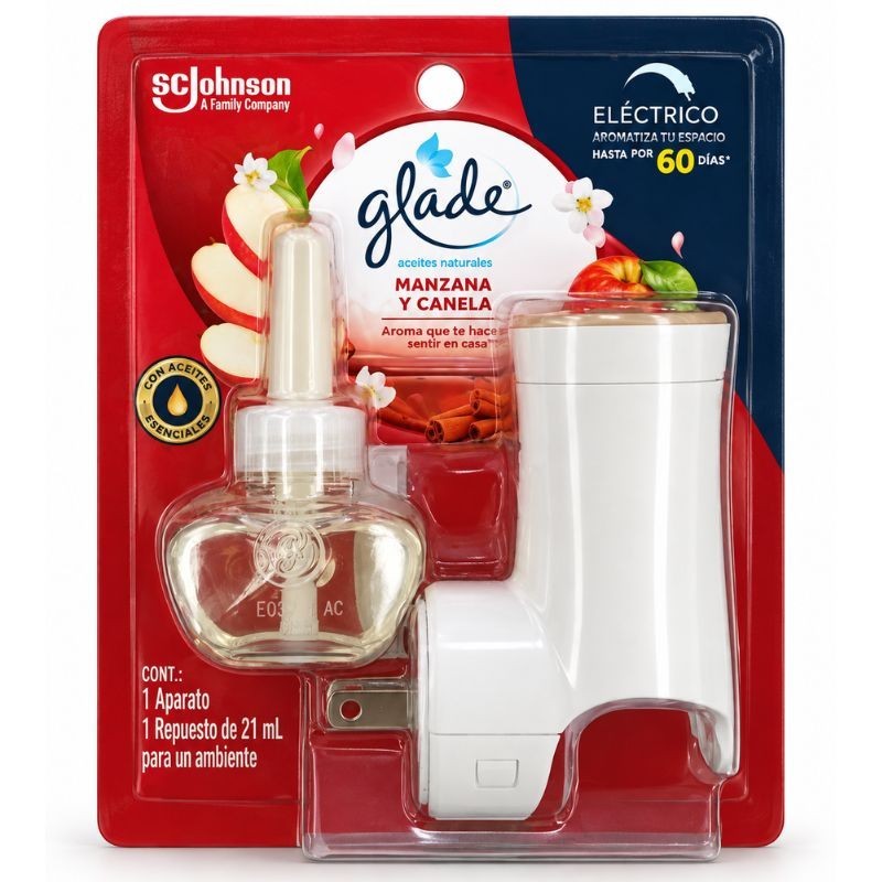 Ambientador Glade Eléctrico + Repuesto 21ml Manzana y Canela