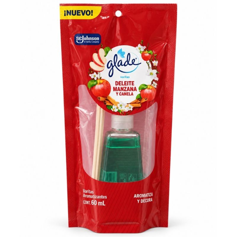 Ambientador Glade en Varitas Manzana y Canela X60ml