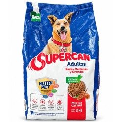 SuperCan Adulto Razas Medianas y Grandes X2Kg Sabor Carne