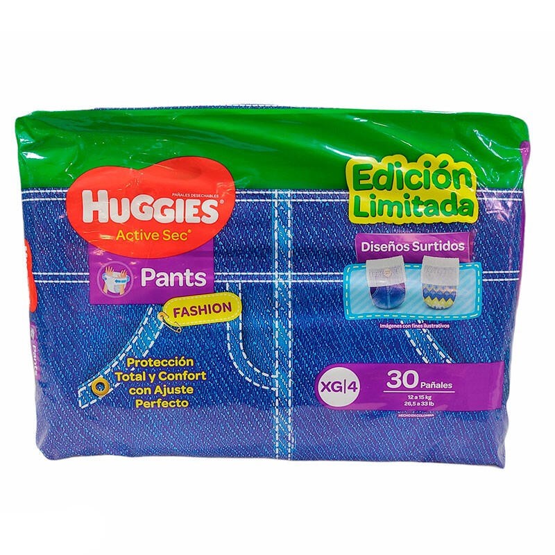 Pañales Huggies Active Sec Pants Etapa 4 30 Und Pañales Huggies Active Sec Pants Etapa 4 30 Und