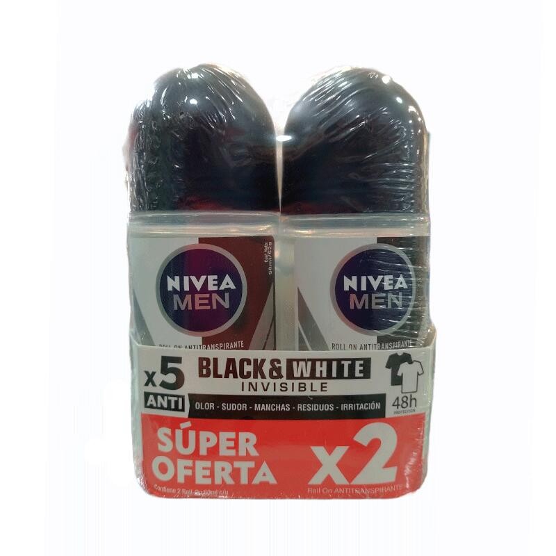 Desodorante Nivea Black & White Roll-On 2 Und 100ml