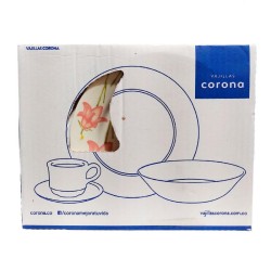 Vajilla Corona Sakura 4 Puestos 16 Und