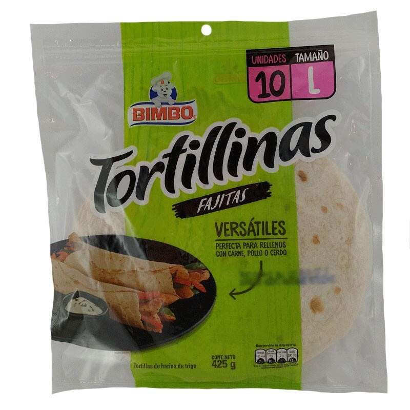 Tortillas Bimbo Fajitas L X10 Und X425gr