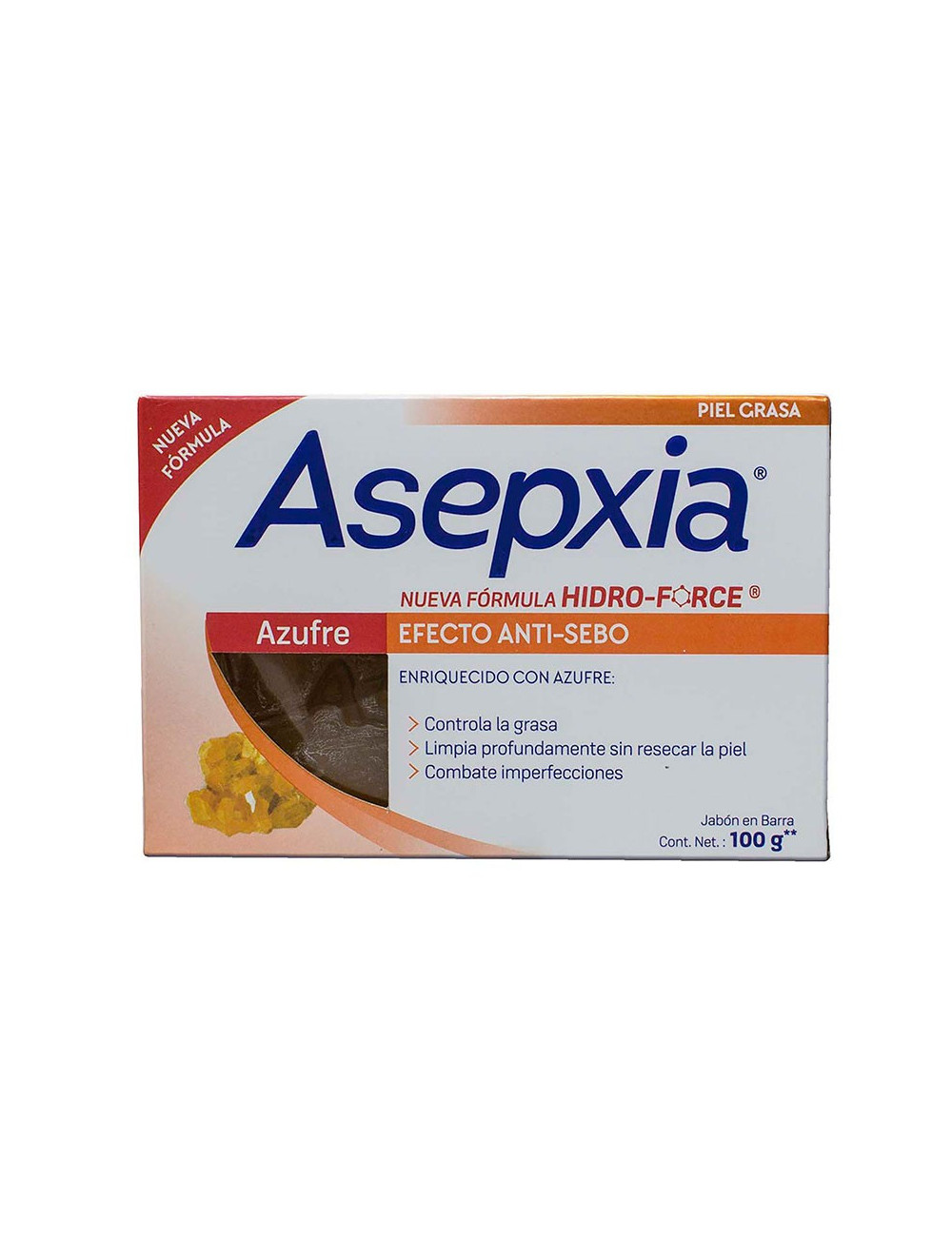Asepxia Jabón Azufre Efecto Anti Sebo X 100 Gramos - Farmacia Leloir - Tu  farmacia online las 24hs