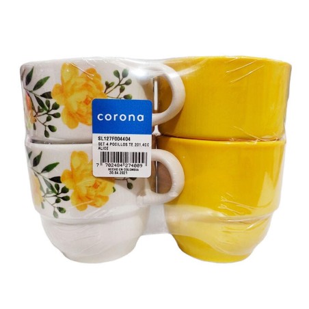 Set Pocillos Té Corona Alice 4 Unidades
