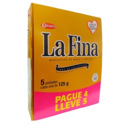 Margarina La Fina Pague 4 Lleve 5 Und 125gr c/u