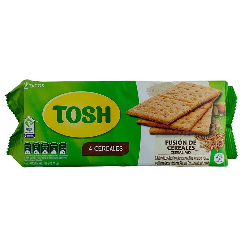 Galletas Tosh Fusión de Cereales 2 Tacos 382gr